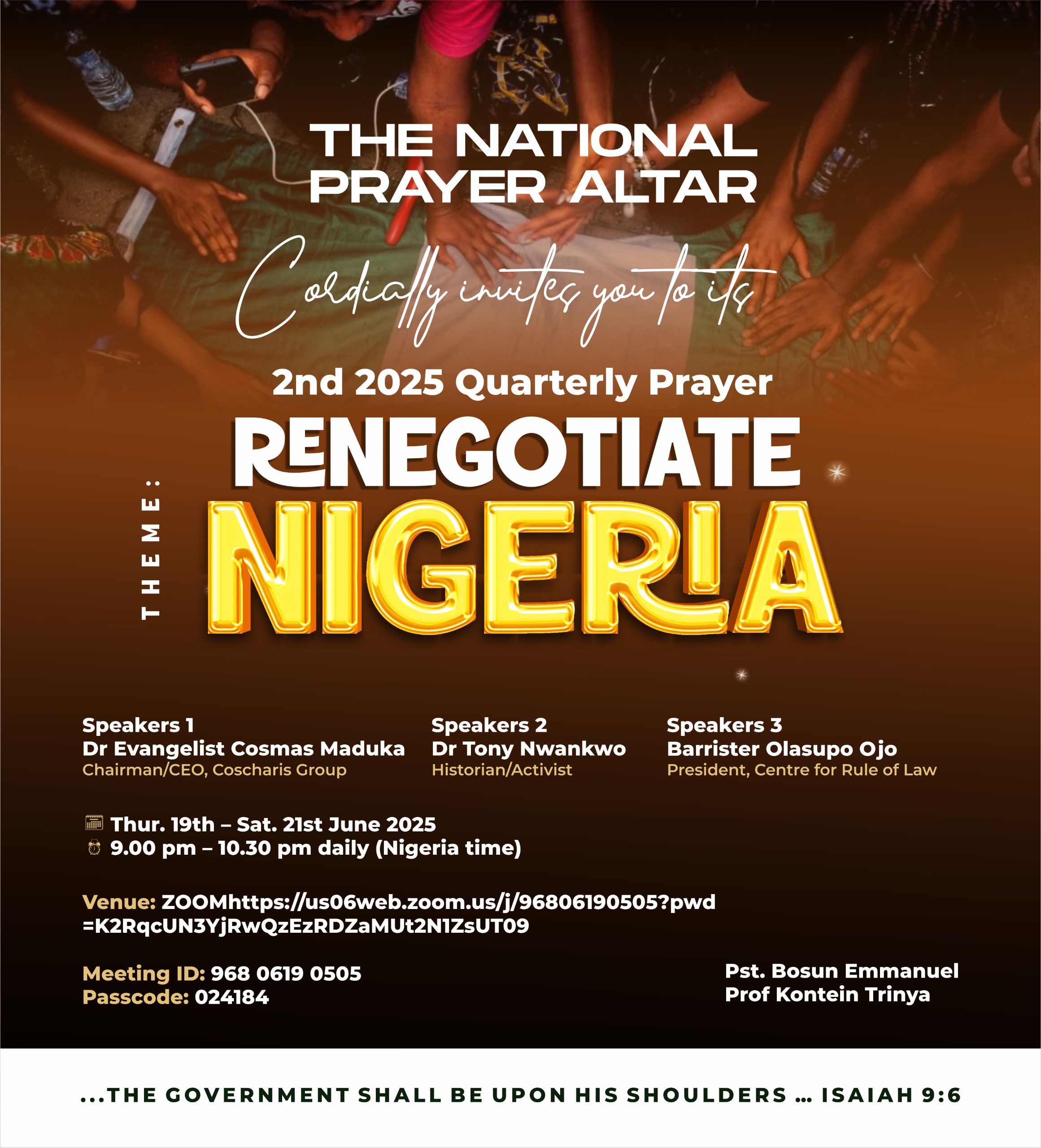 THE NATIONAL PRAYER ALTAR: Renegotiate Nigeria